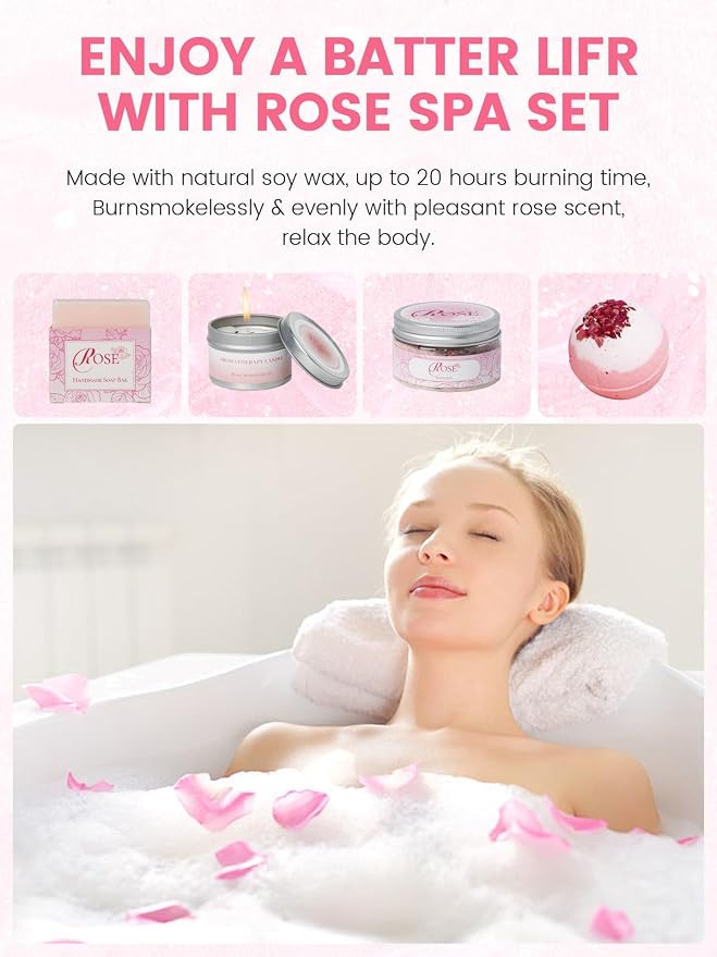 Mother's Day Gifts Set 16Pcs Rose Spa Bath & Body Care Set - Image 4
