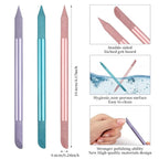 3Pcs Glass Cuticle Pusher, heemeei Dual-Ended Manicure Stick, Crystal Cuticle - Image 3