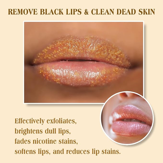Turmeric Lemon Lip Scrub with Brush, Lip Scrubber Exfoliator - Image 5