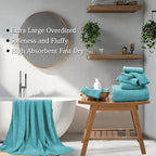 8-Piece Aqua Bath Towels Set, 2 Oversized Large Bath Towels Sheet, 2 Hand - Image 4