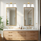 Hamilyeah Gold Bathroom Vanity Light Fixtures Over Mirror, 3 Light Vanity Lights - Image 6