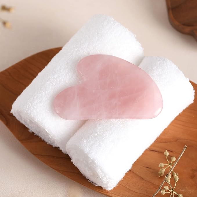 Natrual Rose Quartz Gua Sha Facial Tools | Guasha Tool - Image 8