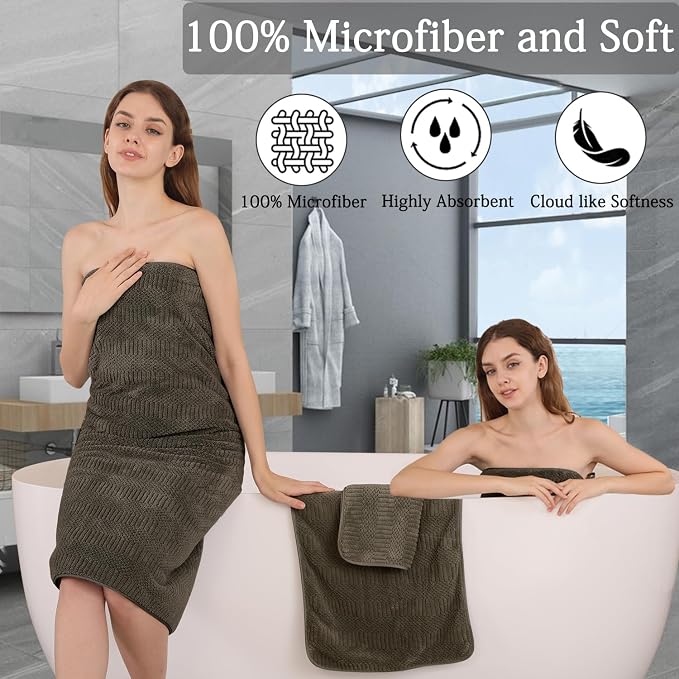 8 Piece Bath Towel Set-2 Oversized Bath Sheets, 2 Hand Towels, 4 - Image 4