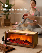 Essential Oil Diffuser, 7-Color Fireplace Fire Flame Aromatherapy Humidifier - Image 4