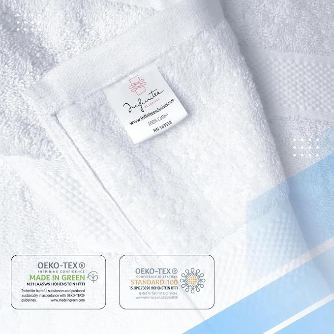 Infinitee Xclusives Luxury 100% Ring-Spun Cotton White Bath Towels Set of 4 – - Image 5