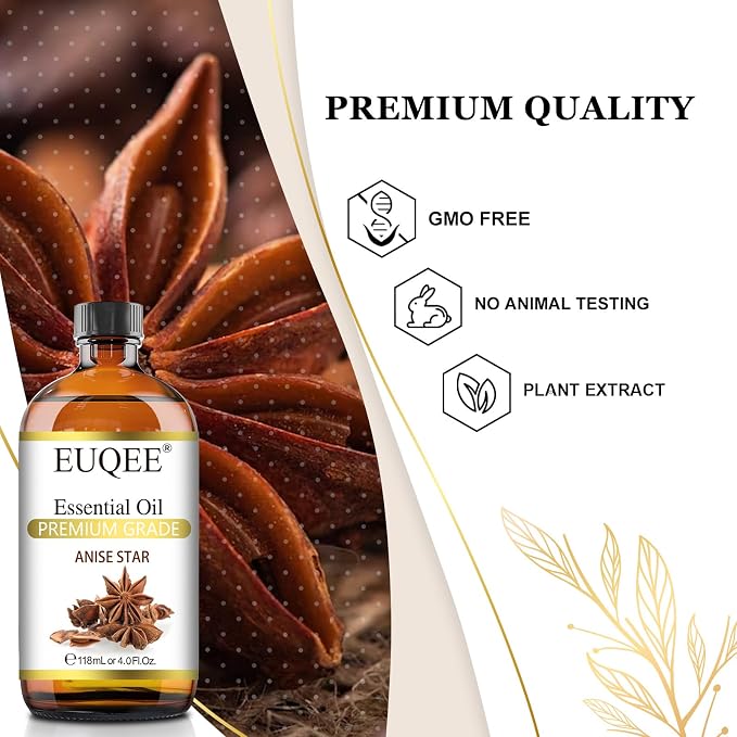 EUQEE Anise Star Essential Oil 4oz / 118ML Large Capacity Anise Star Essential - Image 3