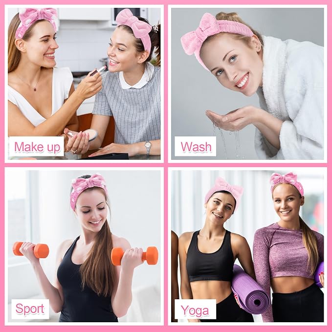 WILLBOND 24 Pieces Spa Headband Bulk Skincare Headbands Face Wash Makeup - Image 6