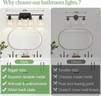 Indoi 4-Light Bathroom Light Fixtures, Matte Black Modern Vanity Lights - Image 2