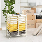 Giantex 20 Drawer Rolling Storage Cart Tools Scrapbook Paper Office School - Image 8