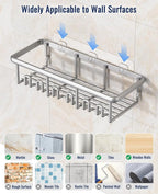 8 Pack Adhesive Rustproof Shower Shelves - Image 7
