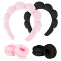 6Pcs Spa Headband and Wristband set, Terry Cloth Skincare Makeup Headbands by ACO-UINT