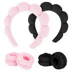 6Pcs Spa Headband and Wristband set, Terry Cloth Skincare Makeup Headbands by ACO-UINT