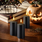 Set of 20 Black Pillar Candles, Dripless and Smokeless Dinner Candle, 2x4” - Image 6