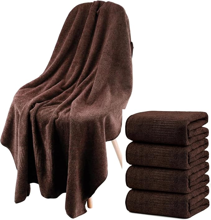 SEISSO 4 Pack Extra Large Bath Towels 63"x35", Bath Sheets by SEISSO