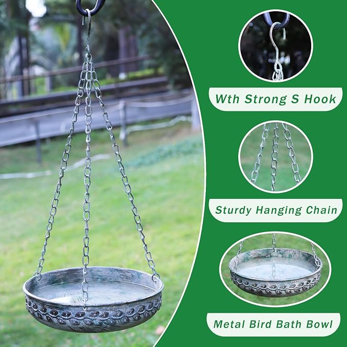 Hanging Bird Bath Hanging Bird Feeder - Image 4