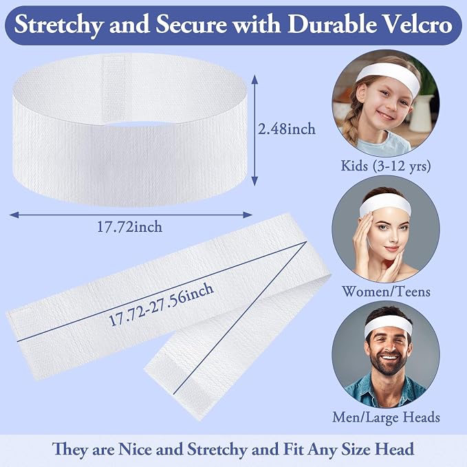 Sublaga 40 Pcs Disposable Spa Facial Headbands, Stretch Headband Wrap - Image 4