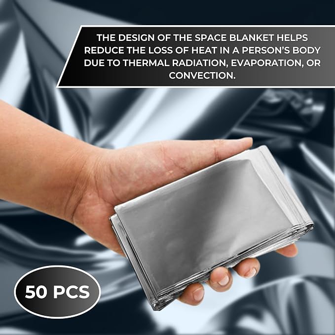 Emergency Mylar Foil Blanket 50-PACK - Image 3