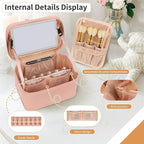 Makeup Bag With LED Mirror, Lightweight Travel Makeup Bag With 3 Color Setting - Image 3