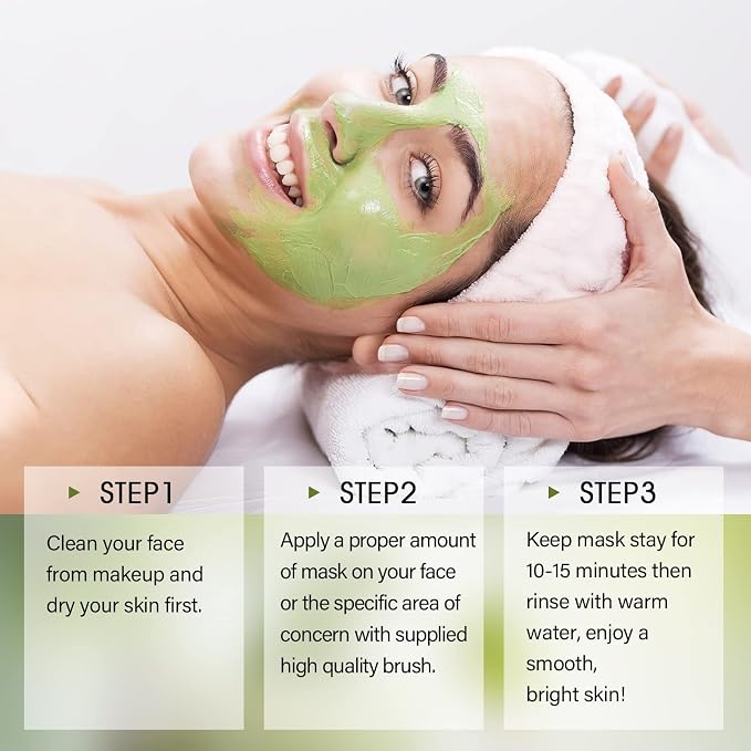 SHVYOG Green Tea Face Mask, Antioxidant Green Tea Clay Mask - Image 6