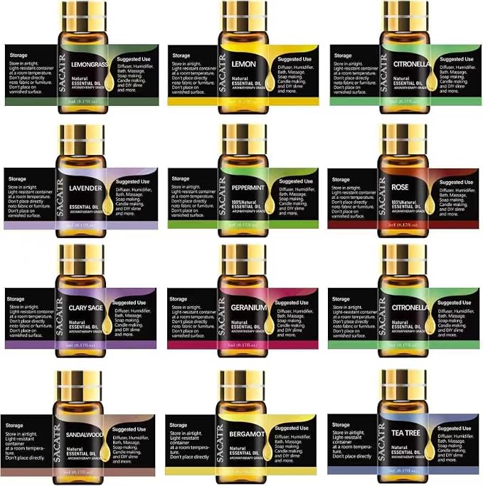 Essential Oils by SACATR Natural Essential Oil Set -12 Essential Oils Gift Set - Image 8