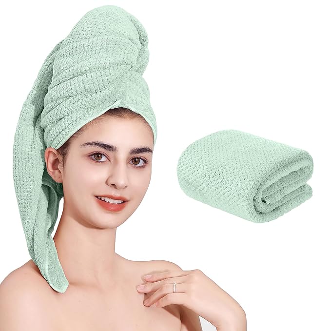 Microfiber Hair Towel Quick Dry Hair Towel Hair Drying Towels Suitable by LAOJBABA