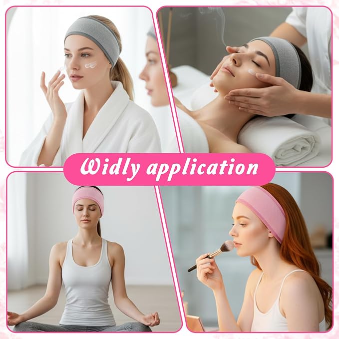 3Pcs Facial Spa Headband, Adjustable Face Wash Headscarf - Image 4