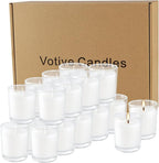 20 Pack White Unscented Glass Cup Candles - Image 6