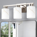 3-Light Bathroom Light Fixtures, Modern Vanity Lights, Brushed Nickel Metal by Mieloxiy