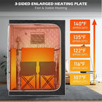 Smartmak Portable Far Infrared Sauna, Home Two Person Sauna Box - Image 4