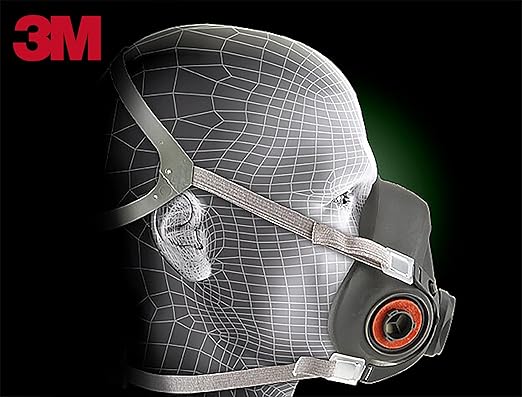 3M Half Facepiece Reusable Respirator 6100, Four-Point Harness, Comfortable Fit - Image 6