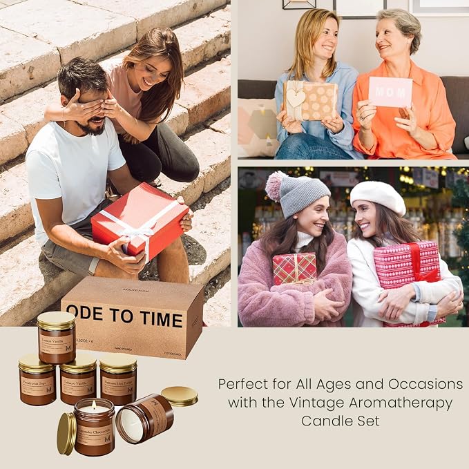 M&SENSE 6 Pack Christmas Candle Gift Set, Aromatherapy Candle Gift - Image 7