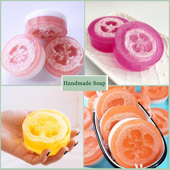 Natural Loofah Sponge for Soap Making, 20 Pack Organic Loofahs Slices Cuts Set - Image 2