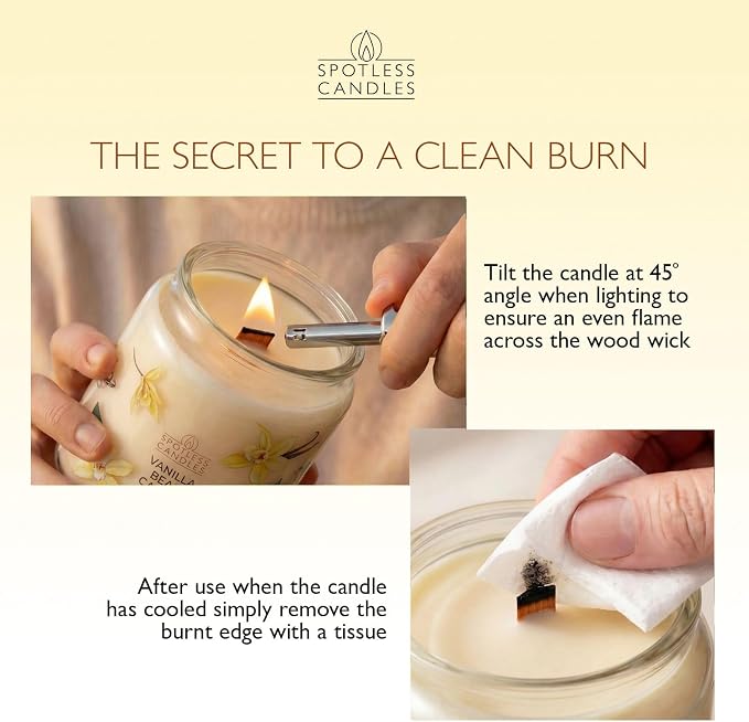 Candle Vanilla Bean 22oz with Wooden Wick in a Presentation Gift Box & - Image 6