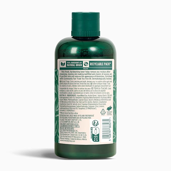 The Body Shop Tea Tree Skin Clearing Mattifying Toner – Purifying Vegan Facial - Image 2