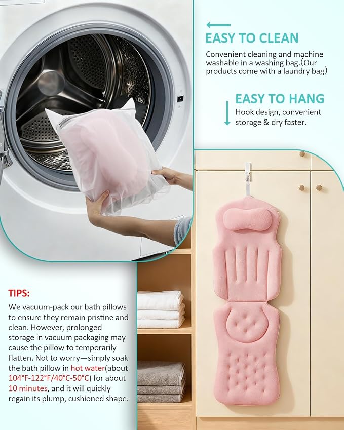Full Body Bath Pillow for Bathtub, 5D Thick Tub Pillow for Bathtub - Image 5