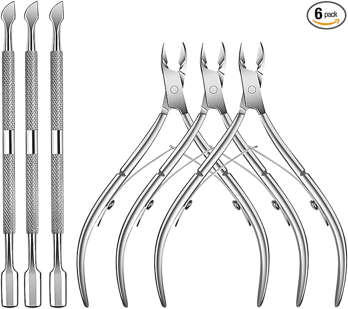 6 Packs Cuticle Trimmer with Pusher by TANPIUS