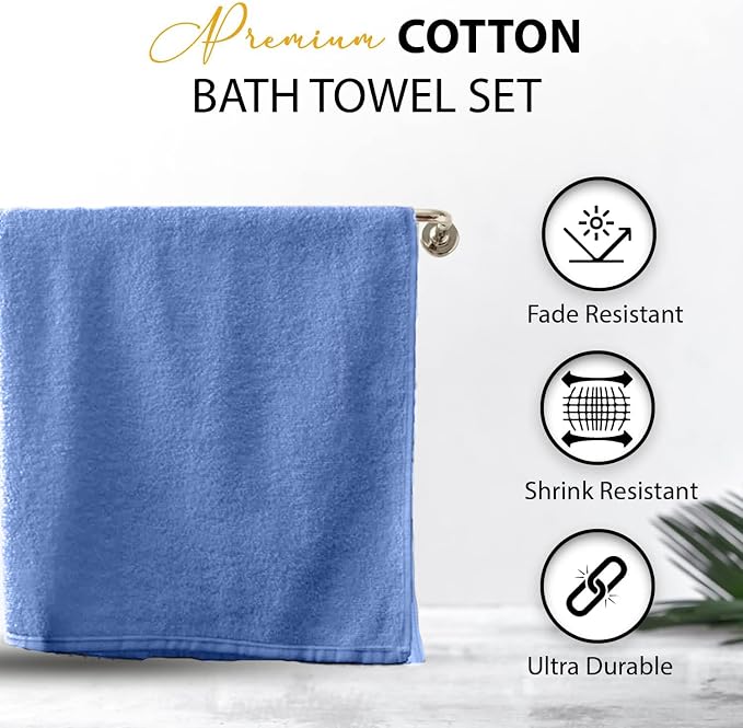 KAHAF COLLECTION 100% Cotton Bath Towels, 24x48 Pack of 6 Towels, Quick Dry - Image 6