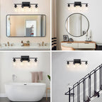 4 Light Black Bathroom Vanity Light Fixture Over Mirror Modern Farmhouse Wall - Image 5