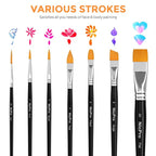 Nicpro Face Paint Brush Set, Synthetic Nylon Hair, Makeup Paintbrush Kit - Image 4