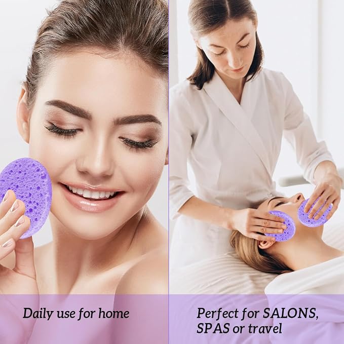 50-Count Facial Sponges Compressed, 100% Natural Cellulose Face Sponge - Image 8