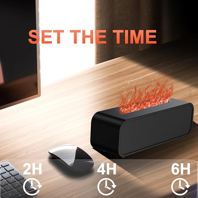 Colorful Flame Air Aroma Diffuser Humidifier, Dynamic Fire Flame Sound Pickup - Image 4
