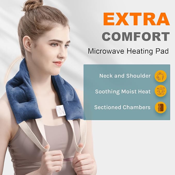 uncn Heating Pad for Neck Shoulders and Back Microwavable Wrap Weighted Neck - Image 2