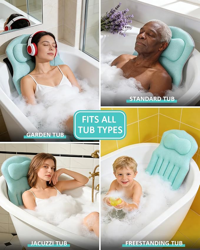 Full Body Bath Pillow for Bathtub, 5D Thick Tub Pillow for Bathtub - Image 6