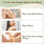 Dry Body Brush Set for Lymphatic Drainage, Round Boar Bristle Dry Brushing Body - Image 2