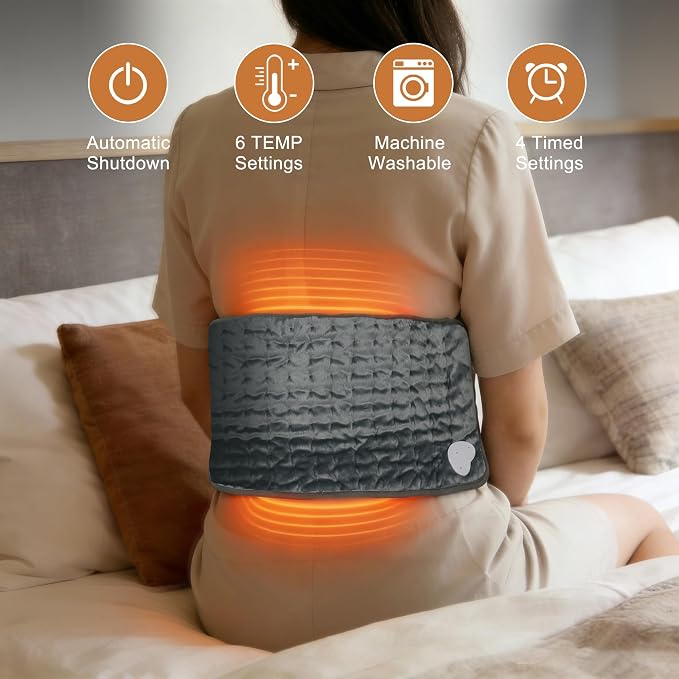 Electric Heating pad with 6 Heat Settings, Auto Shut Off, Dry Electric Heating - Image 2