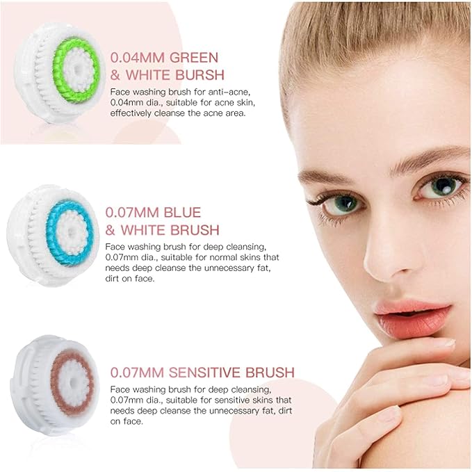 Facial Cleansing Brush Head Replacements Compatible - Image 2
