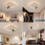 Shine LUEST Modern Square LED Flush Mount Ceiling Light Fixture, 2 Adjustable - Image 8