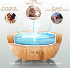 Glass Essential Oil Diffuser Wood Grain Base, 280ml Aromatherapy Diffusers Cool - Image 5