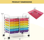 Giantex 12 Drawers Rolling Cart, Mobile Storage Drawer Cart, Classroom - Image 3