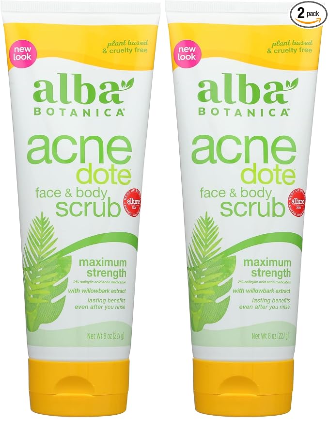 Alba Botanica Acnedote Maximum Strength Face & Body Scrub, 8 Oz by AlbaBotanica
